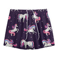Night Girly Unicorn Pattern Print Mesh Shorts