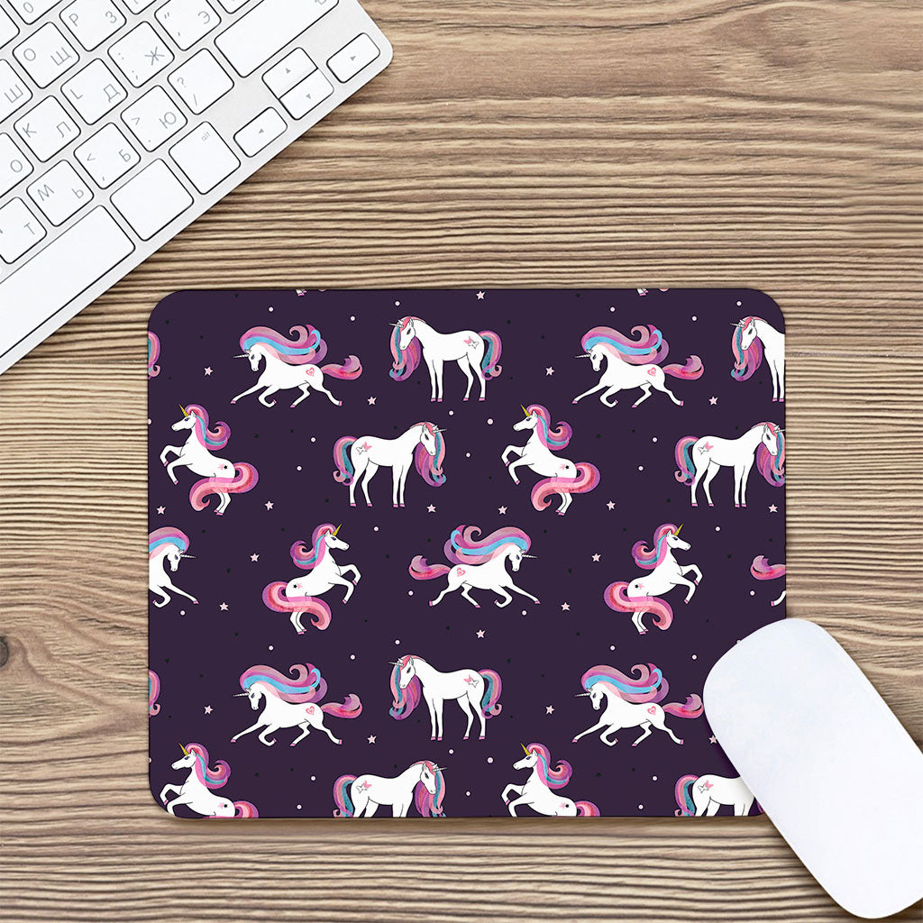 Night Girly Unicorn Pattern Print Mouse Pad