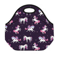 Night Girly Unicorn Pattern Print Neoprene Lunch Bag