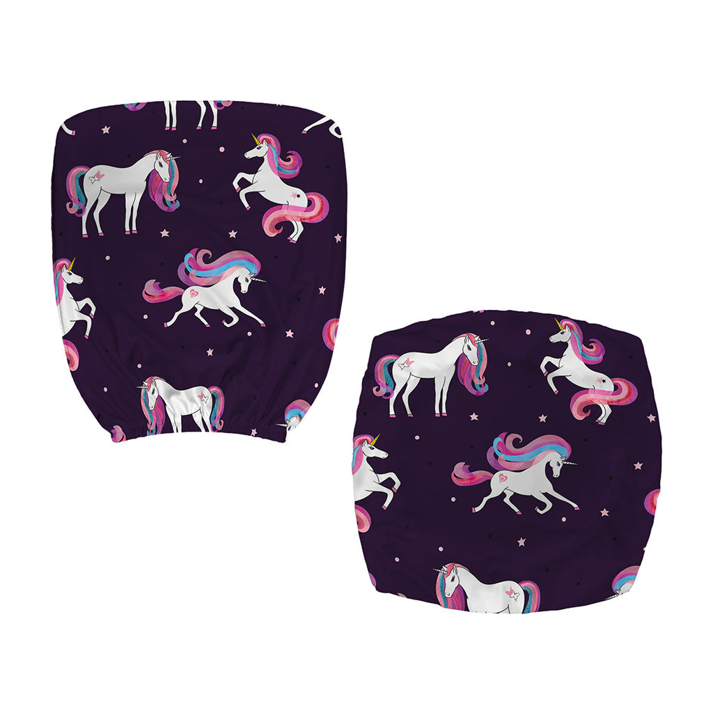 Night Girly Unicorn Pattern Print Office Chair Cover