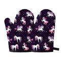 Night Girly Unicorn Pattern Print Oven Mitts