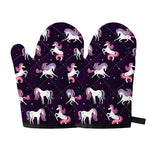 Night Girly Unicorn Pattern Print Oven Mitts