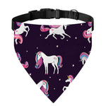 Night Girly Unicorn Pattern Print Over The Collar Dog Bandana