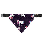 Night Girly Unicorn Pattern Print Over The Collar Dog Bandana