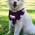 Night Girly Unicorn Pattern Print Over The Collar Dog Bandana