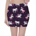 Night Girly Unicorn Pattern Print Pencil Mini Skirt
