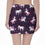 Night Girly Unicorn Pattern Print Pencil Mini Skirt