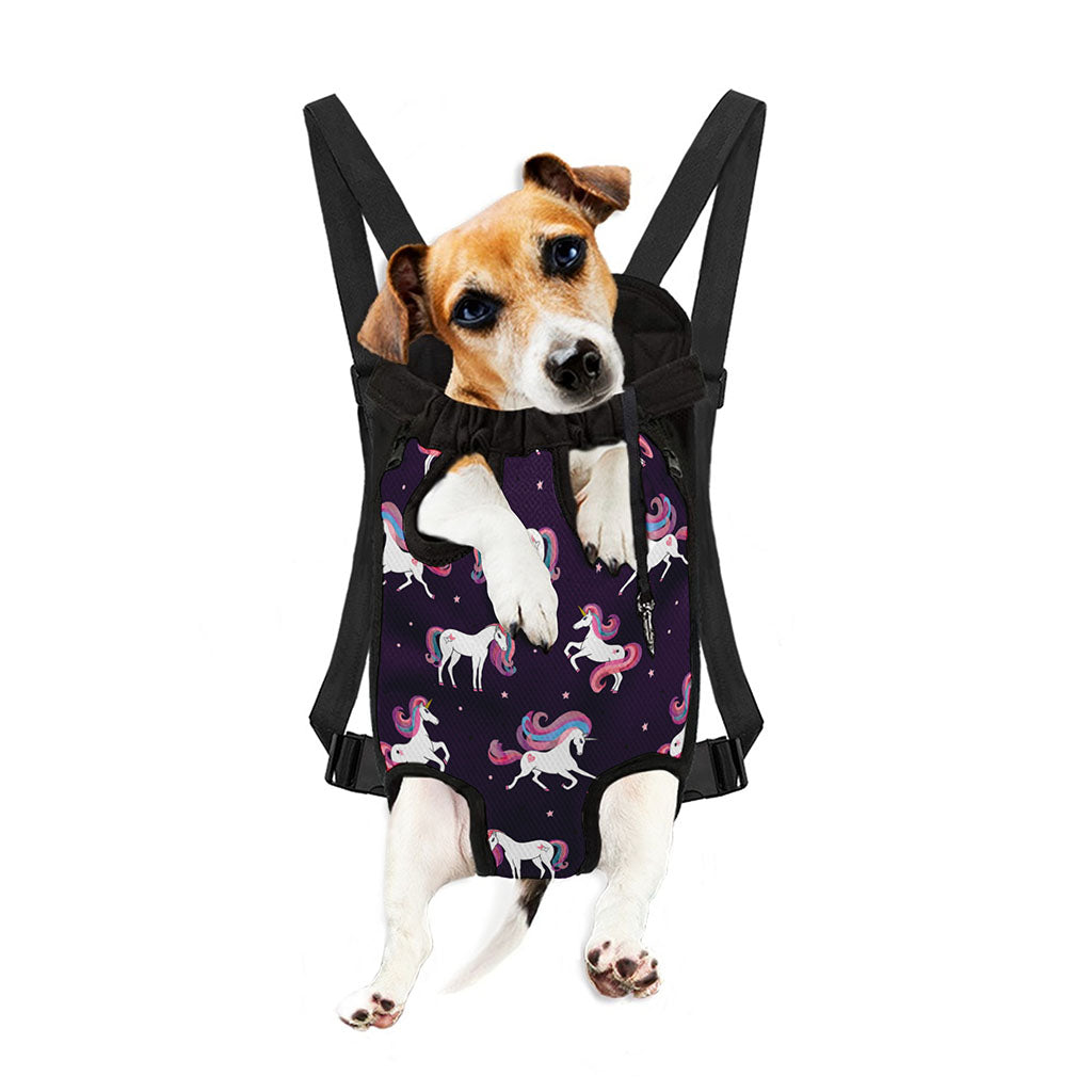 Night Girly Unicorn Pattern Print Pet Carrier Backpack