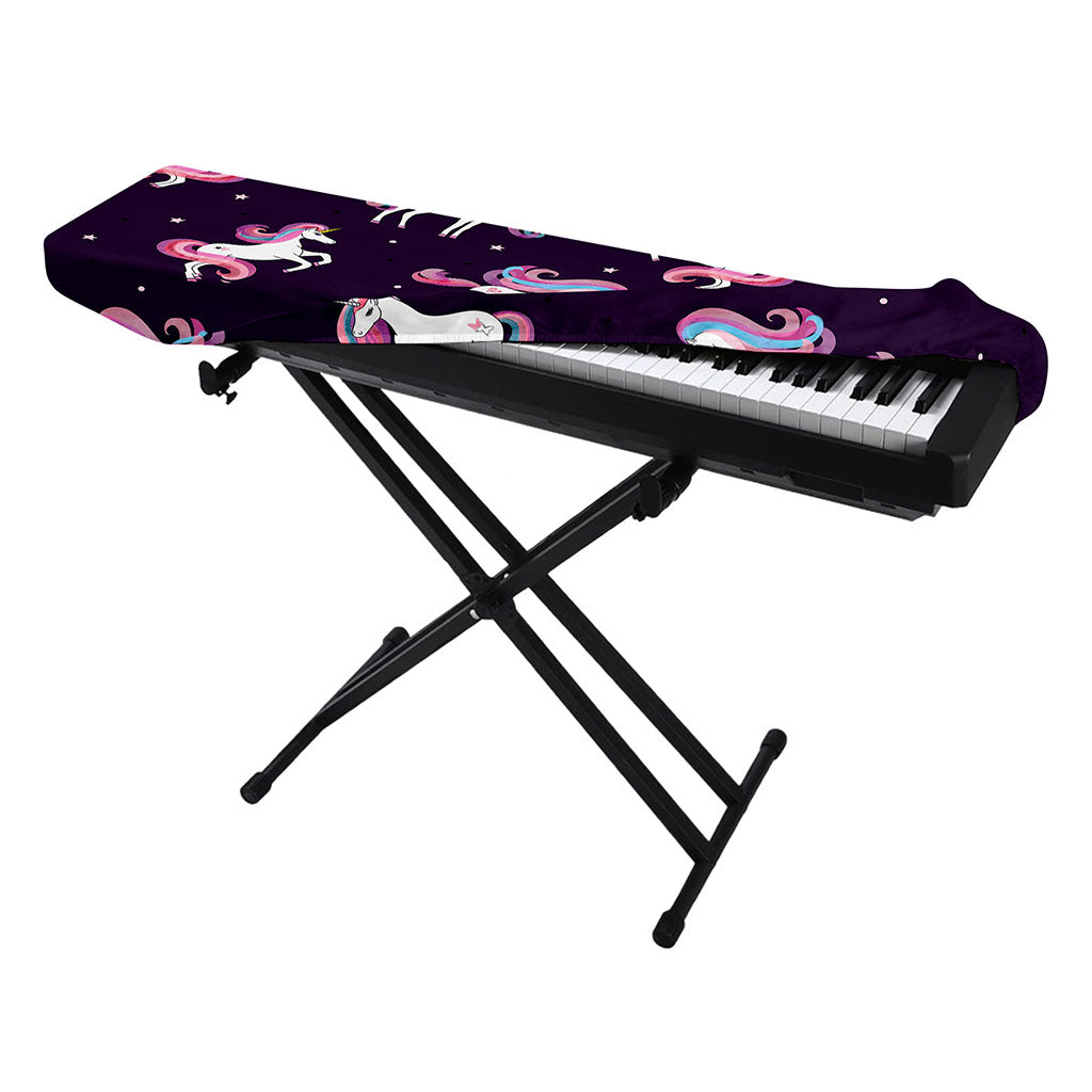 Night Girly Unicorn Pattern Print Piano Keyboard Cover