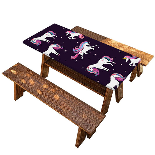 Night Girly Unicorn Pattern Print Picnic Table Cover