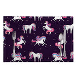 Night Girly Unicorn Pattern Print Placemat