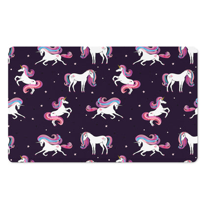 Night Girly Unicorn Pattern Print Polyester Doormat