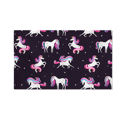 Night Girly Unicorn Pattern Print Polyester Flag