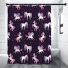 Night Girly Unicorn Pattern Print Premium Shower Curtain