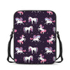 Night Girly Unicorn Pattern Print Rectangular Crossbody Bag