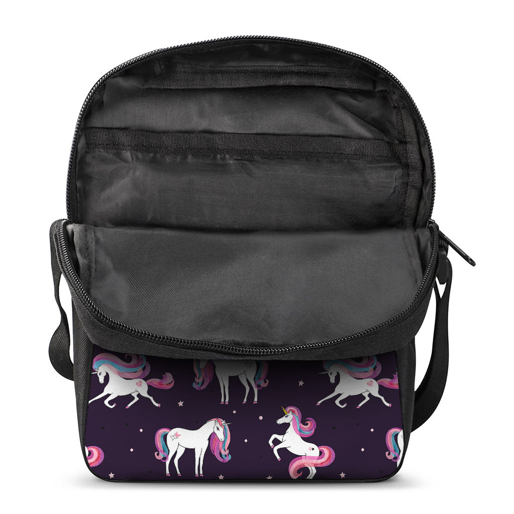 Night Girly Unicorn Pattern Print Rectangular Crossbody Bag