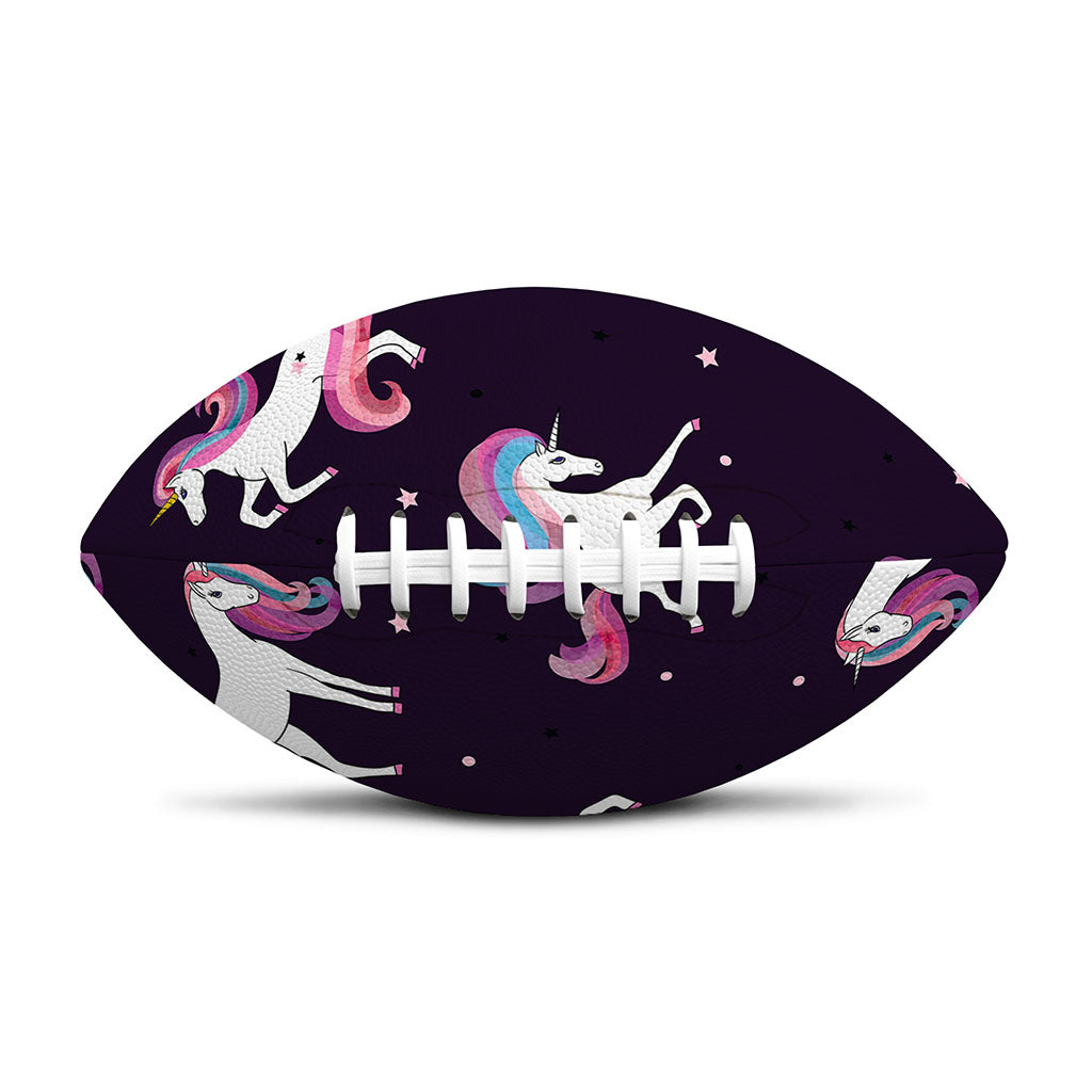 Night Girly Unicorn Pattern Print Rugby Ball