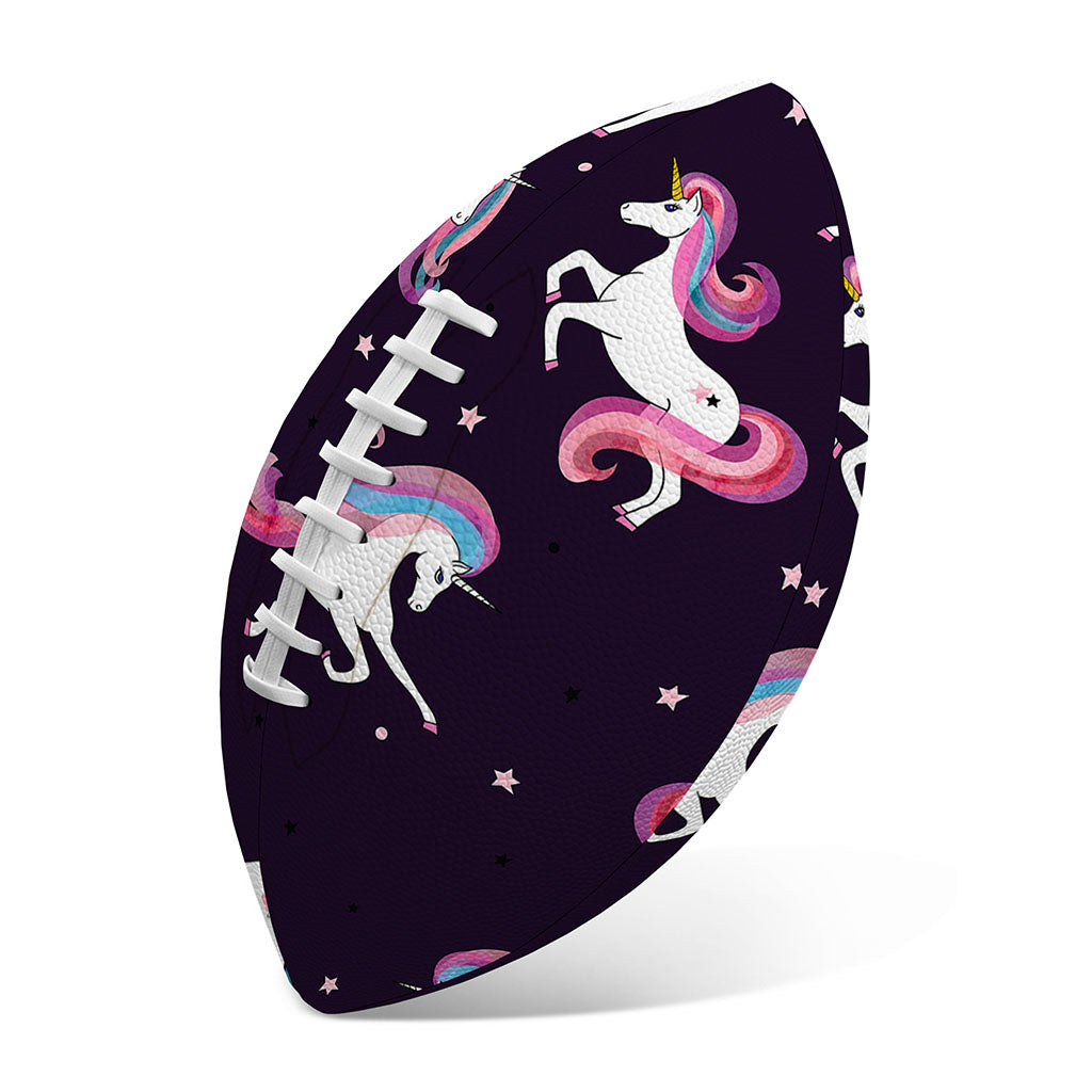 Night Girly Unicorn Pattern Print Rugby Ball