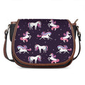 Night Girly Unicorn Pattern Print Saddle Bag
