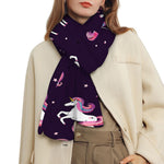 Night Girly Unicorn Pattern Print Scarf