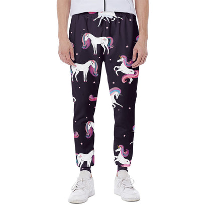 Night Girly Unicorn Pattern Print Scuba Joggers