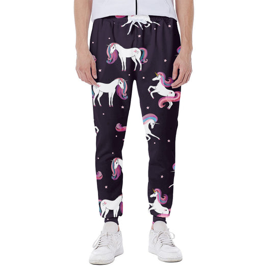 Night Girly Unicorn Pattern Print Scuba Joggers