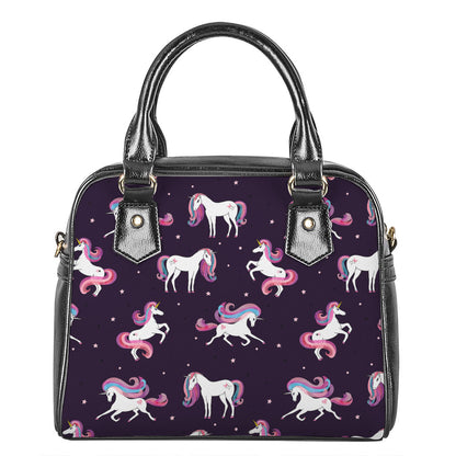 Night Girly Unicorn Pattern Print Shoulder Handbag