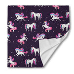 Night Girly Unicorn Pattern Print Silk Bandana