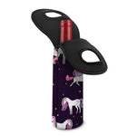 Night Girly Unicorn Pattern Print Single Neoprene Wine Tote
