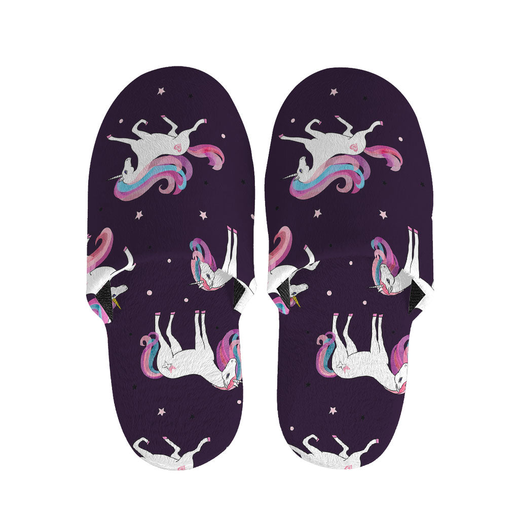 Night Girly Unicorn Pattern Print Slippers
