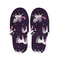 Night Girly Unicorn Pattern Print Slippers