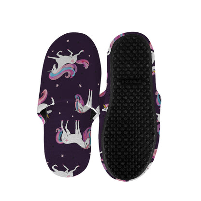 Night Girly Unicorn Pattern Print Slippers