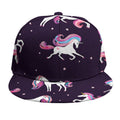 Night Girly Unicorn Pattern Print Snapback Cap