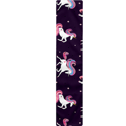 Night Girly Unicorn Pattern Print Table Runner