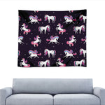 Night Girly Unicorn Pattern Print Tapestry