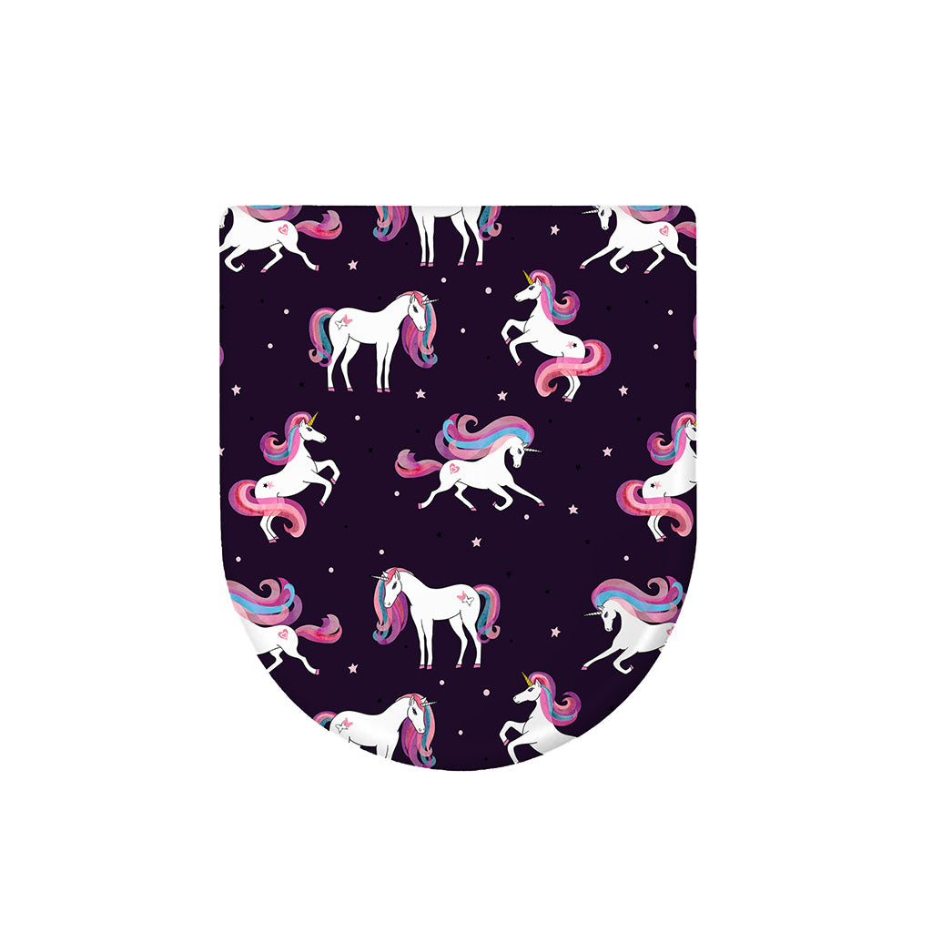 Night Girly Unicorn Pattern Print Toilet Lid Cover