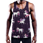 Night Girly Unicorn Pattern Print Training Tank Top