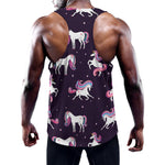 Night Girly Unicorn Pattern Print Training Tank Top