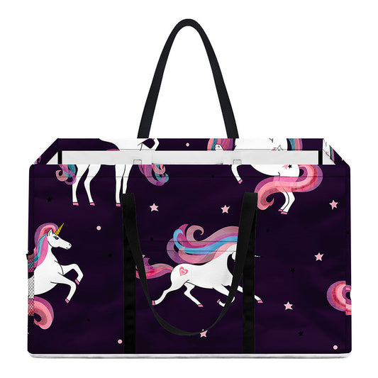 Night Girly Unicorn Pattern Print Utility Tote Bag