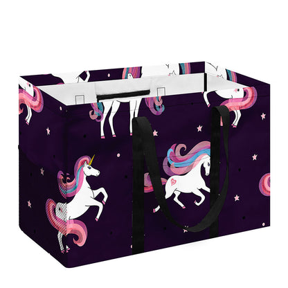 Night Girly Unicorn Pattern Print Utility Tote Bag