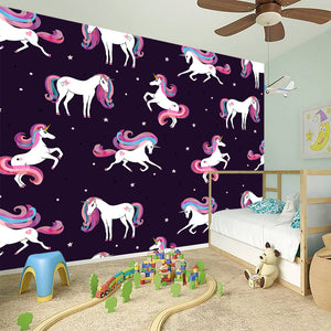 Night Girly Unicorn Pattern Print Wall Sticker