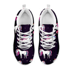 Night Girly Unicorn Pattern Print White Running Shoes