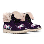 Night Girly Unicorn Pattern Print Winter Boots