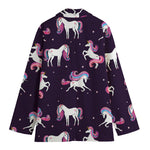 Night Girly Unicorn Pattern Print Women's Blazer