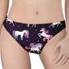 Night Girly Unicorn Pattern Print Women's Thong