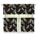 Night Owl Pattern Print 3 Piece Kitchen Curtains