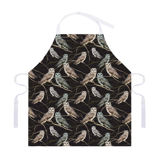 Night Owl Pattern Print Adjustable Apron