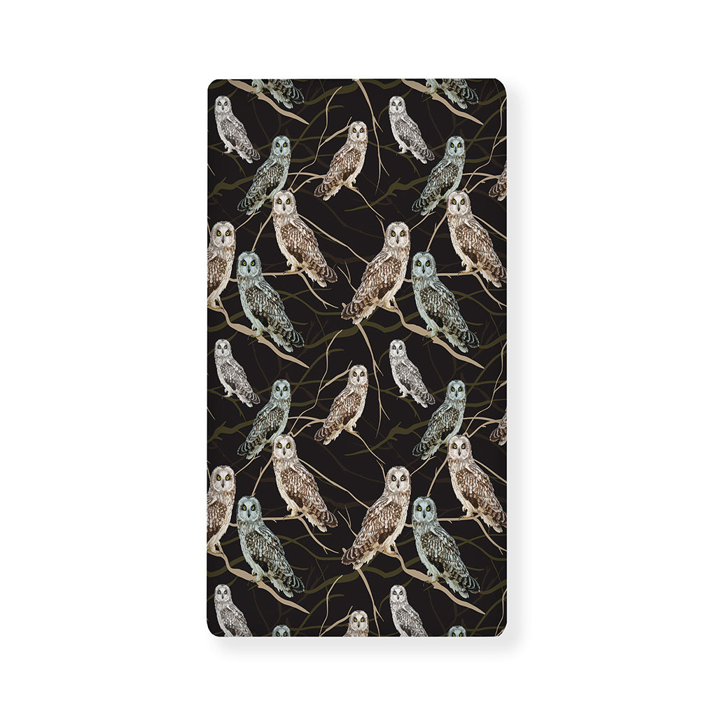 Night Owl Pattern Print Baby Crib Sheet