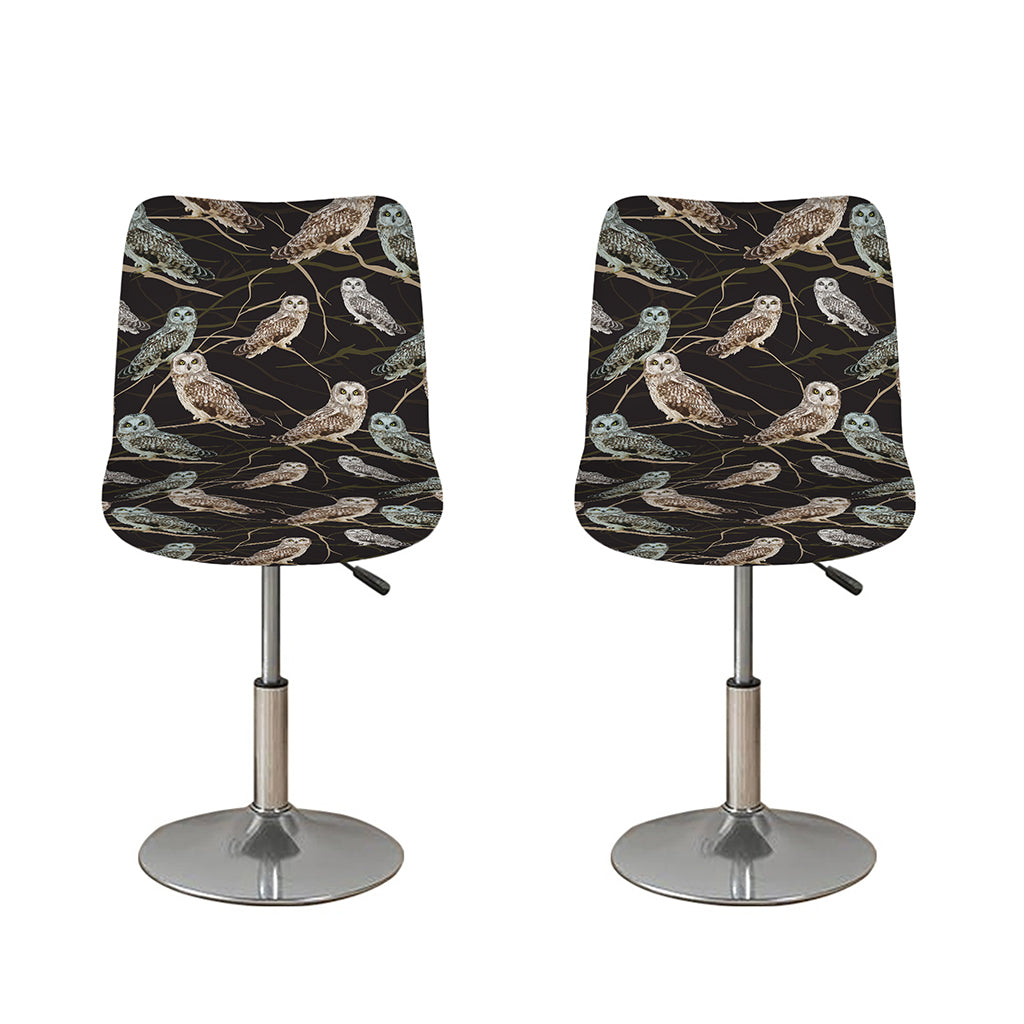 Night Owl Pattern Print Bar Stool Covers