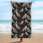 Night Owl Pattern Print Beach Towel